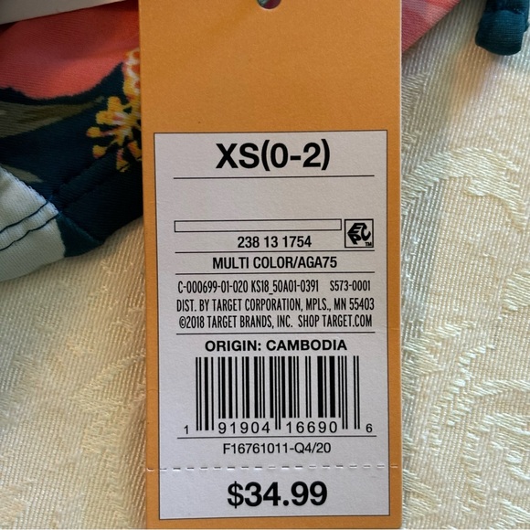 NWT Kona Sol Side Tie Floral One Piece Bathing Suit, Size XS - Picture 8 of 9